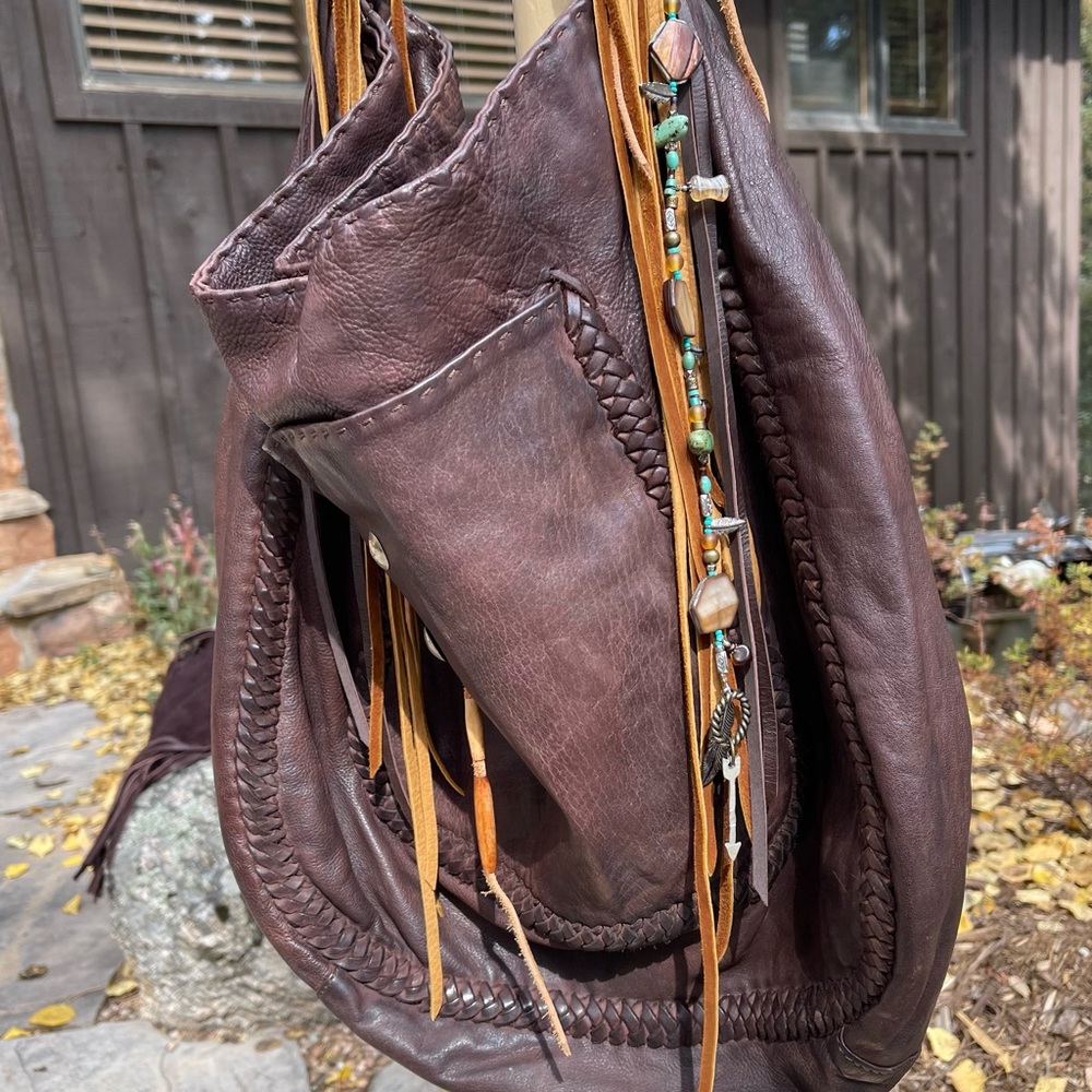 AllSaints one of a kind remade handbag .